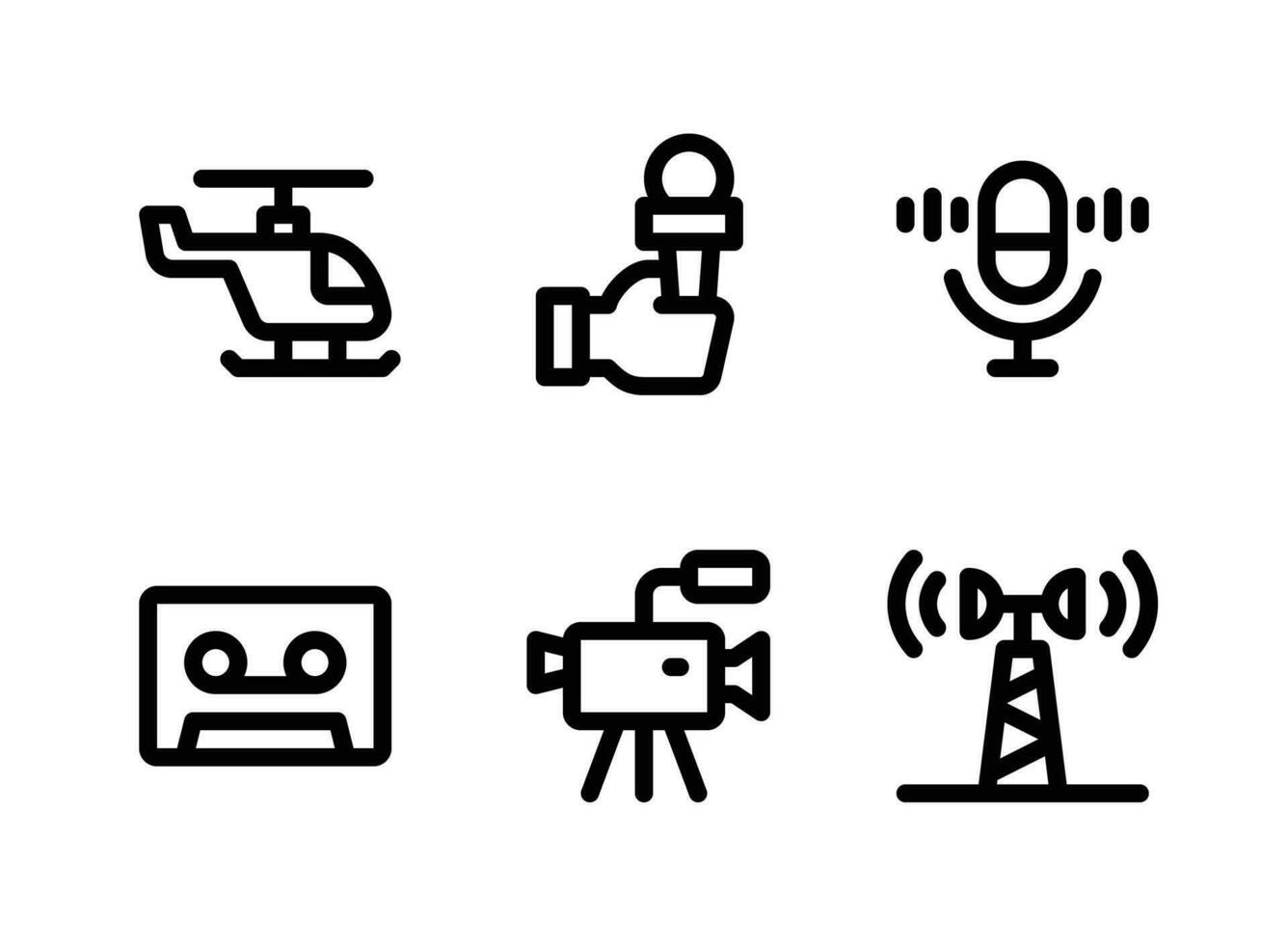 Simple Set of News Journal Vector Line Icons