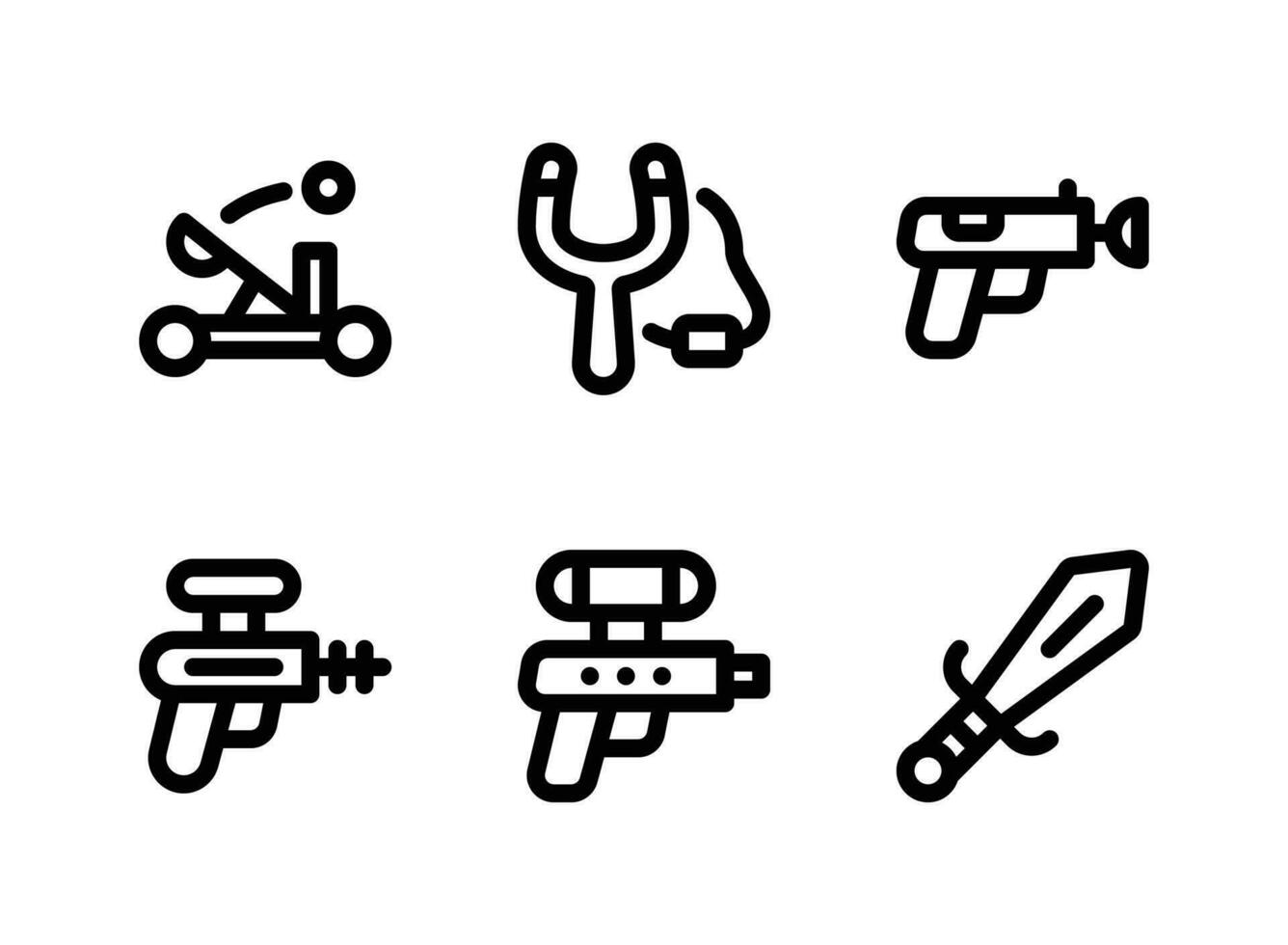 Simple Set of Children Toys Vector Line Icons