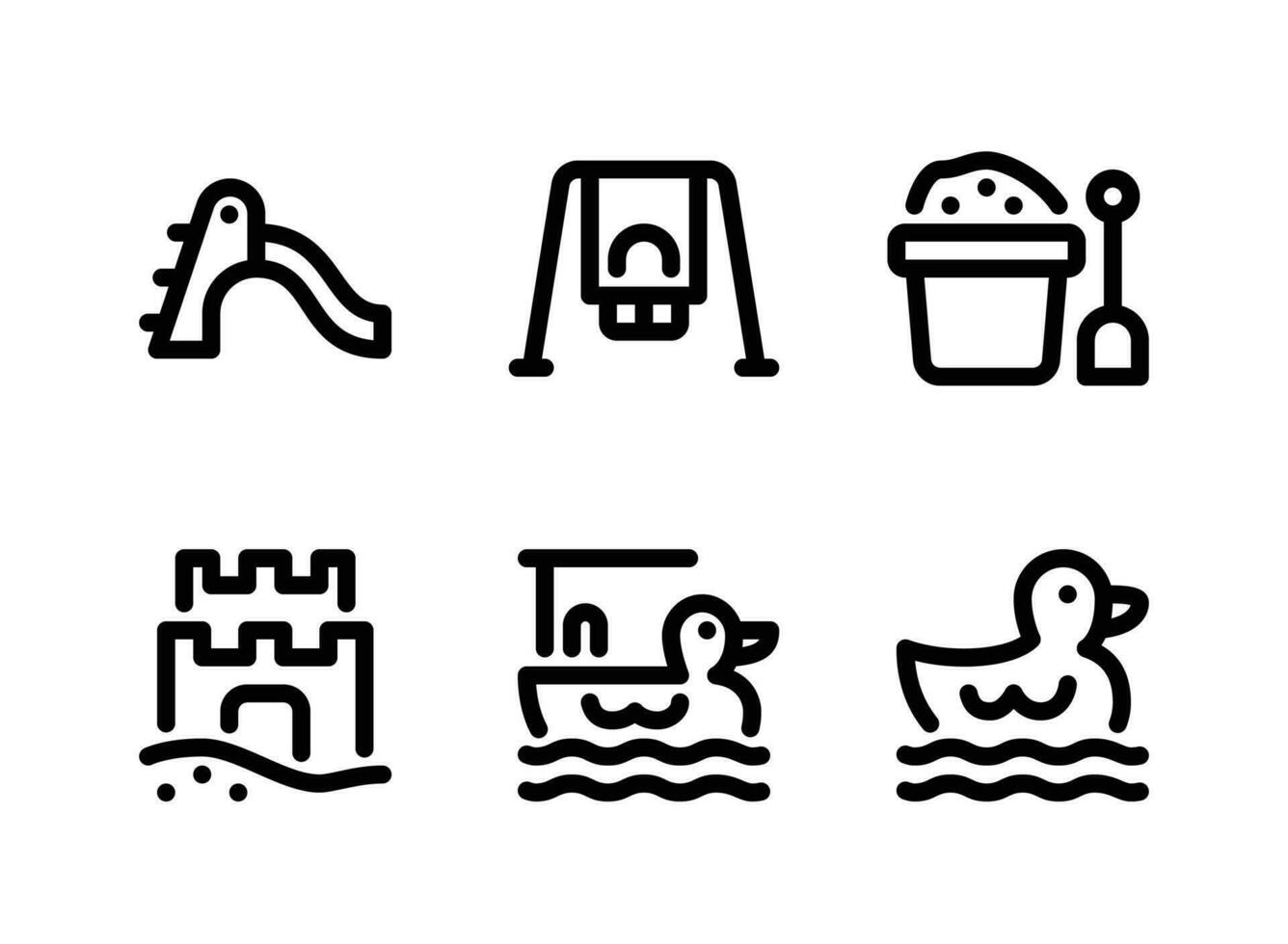 Simple Set of Children Toys Vector Line Icons