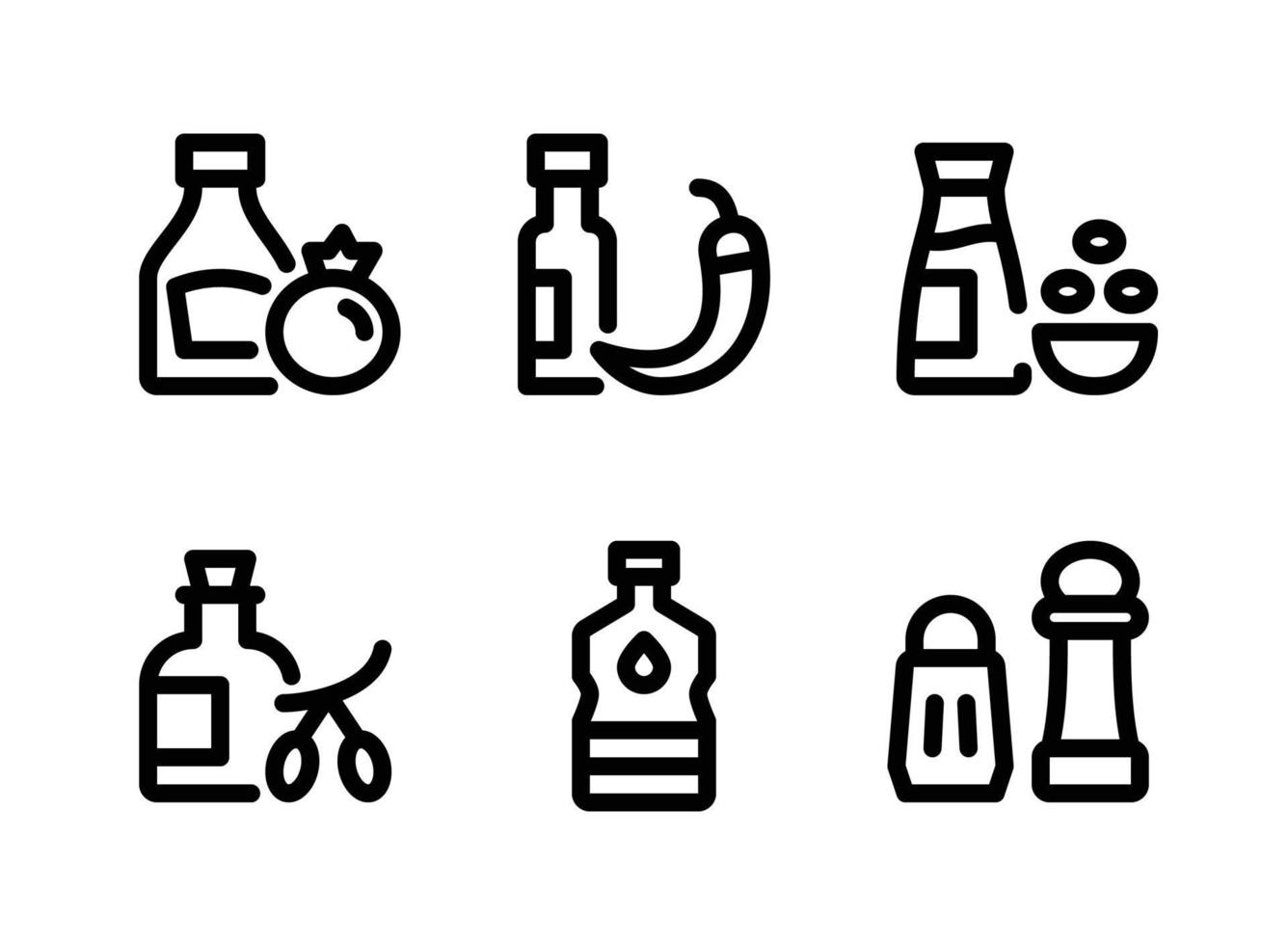 conjunto simple de iconos de línea de vector de supermercado