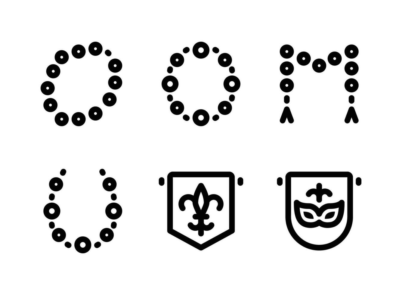 Simple Set of Mardi Gras Festival Vector Line Icons