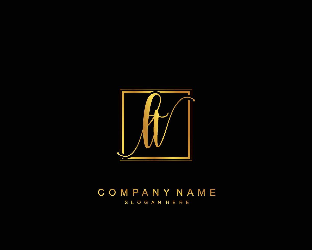 Initial LT beauty monogram and elegant logo design, handwriting logo of initial signature, wedding, fashion, floral and botanical with creative template. vector