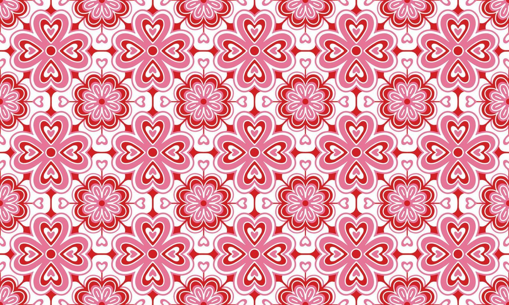 fondo abstracto étnico lindo día de san valentín amor corazón flor rosa motivo geométrico tribal ikat folk oriental nativo patrón tradicional diseño, alfombra, papel pintado, ropa, tela, envoltura, impresión, vector