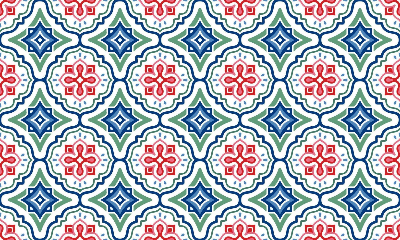 étnico abstracto fondo cuco verde azul rojo geométrico tribal ikat folk motivo árabe oriental indígena modelo tradicional diseño alfombra papel pintado prenda telas envoltorio imprimir batik folk tejer vector