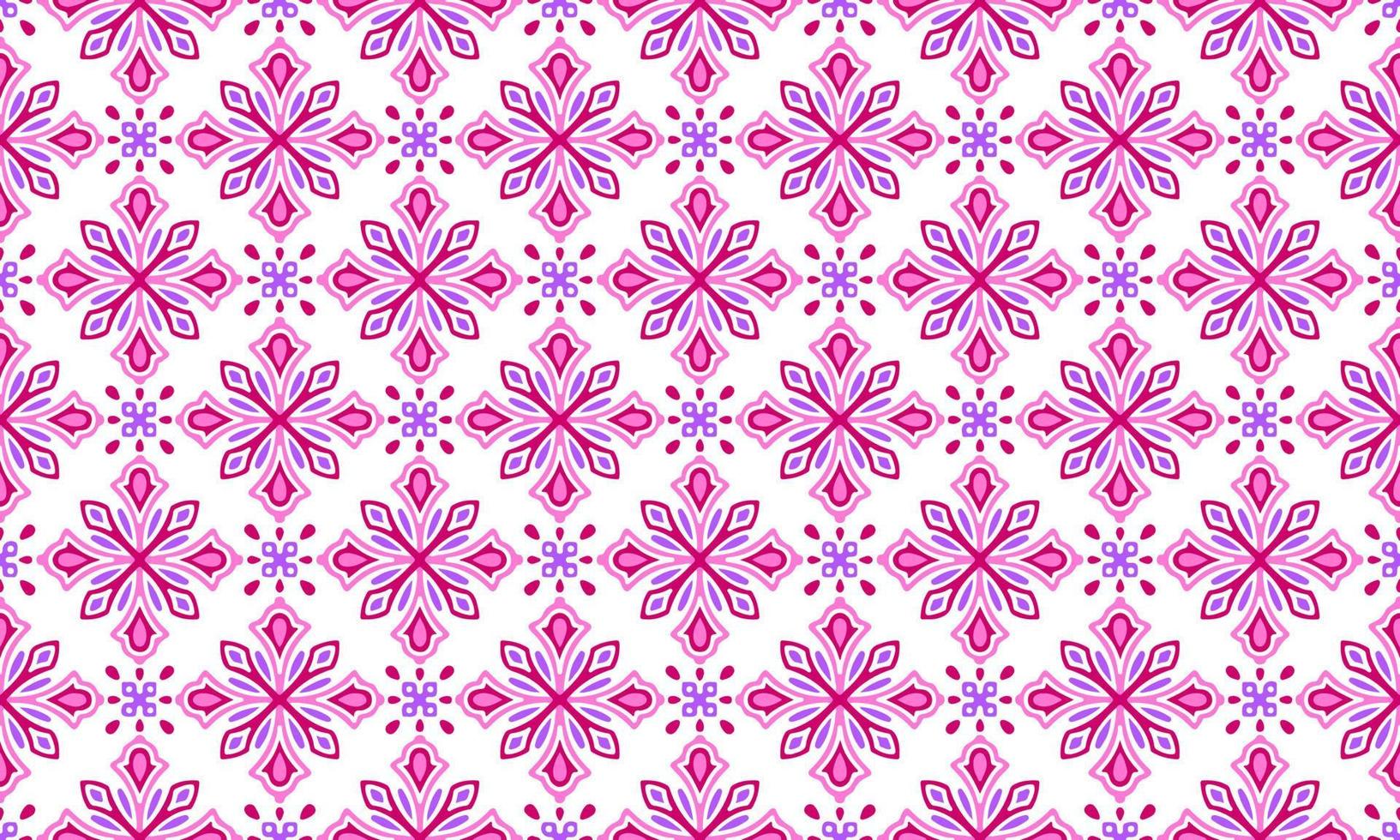 Ethnic Abstract Background cute Pink Flower geometric tribal ikat folk Motif Arabic oriental native pattern traditional design carpet wallpaper clothing fabric wrapping print batik folk knit vector