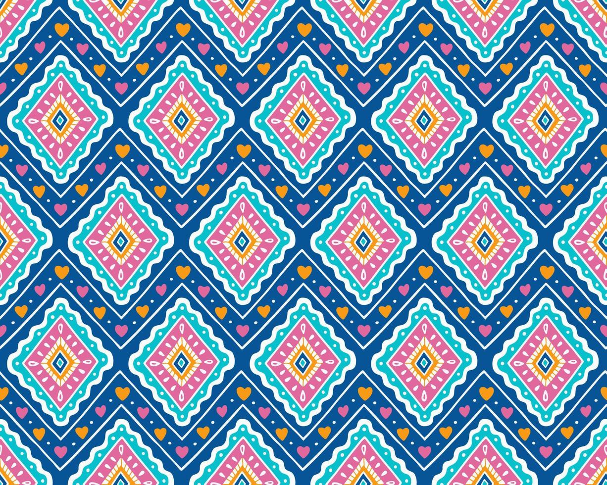 abstracto lindo color geométrico tribal étnico ikat folk motivo argyle oriental nativo patrón tradicional diseño fondo, alfombra, papel pintado, ropa, tela, envoltura, impresión, batik, folk, tejer, raya vector