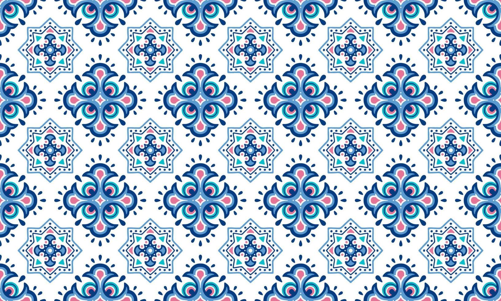 fondo abstracto étnico lindo azul índigo geométrico tribal ikat motivo popular árabe oriental patrón nativo diseño tradicional, alfombra, papel tapiz, ropa, tela, envoltura, impresión, batik, folk, tejer, vector