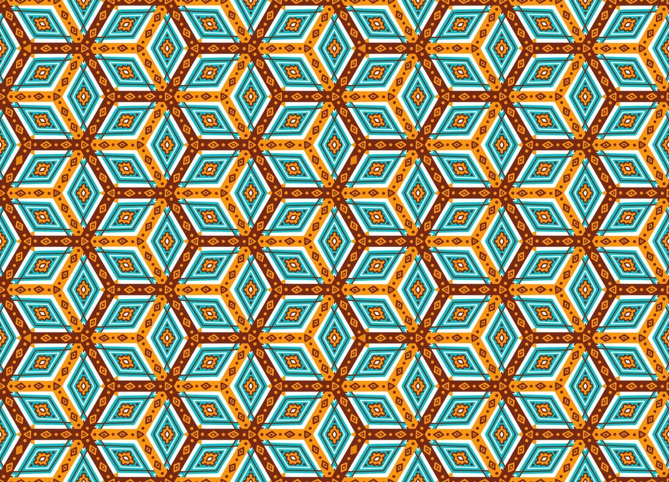 abstracto lindo color motivo mogeometric tribal étnico ikat folklore hexágono oriental nativo patrón tradicional diseño fondo, alfombra, papel pintado, ropa, tela, envoltura, impresión, batik, folk, raya vector