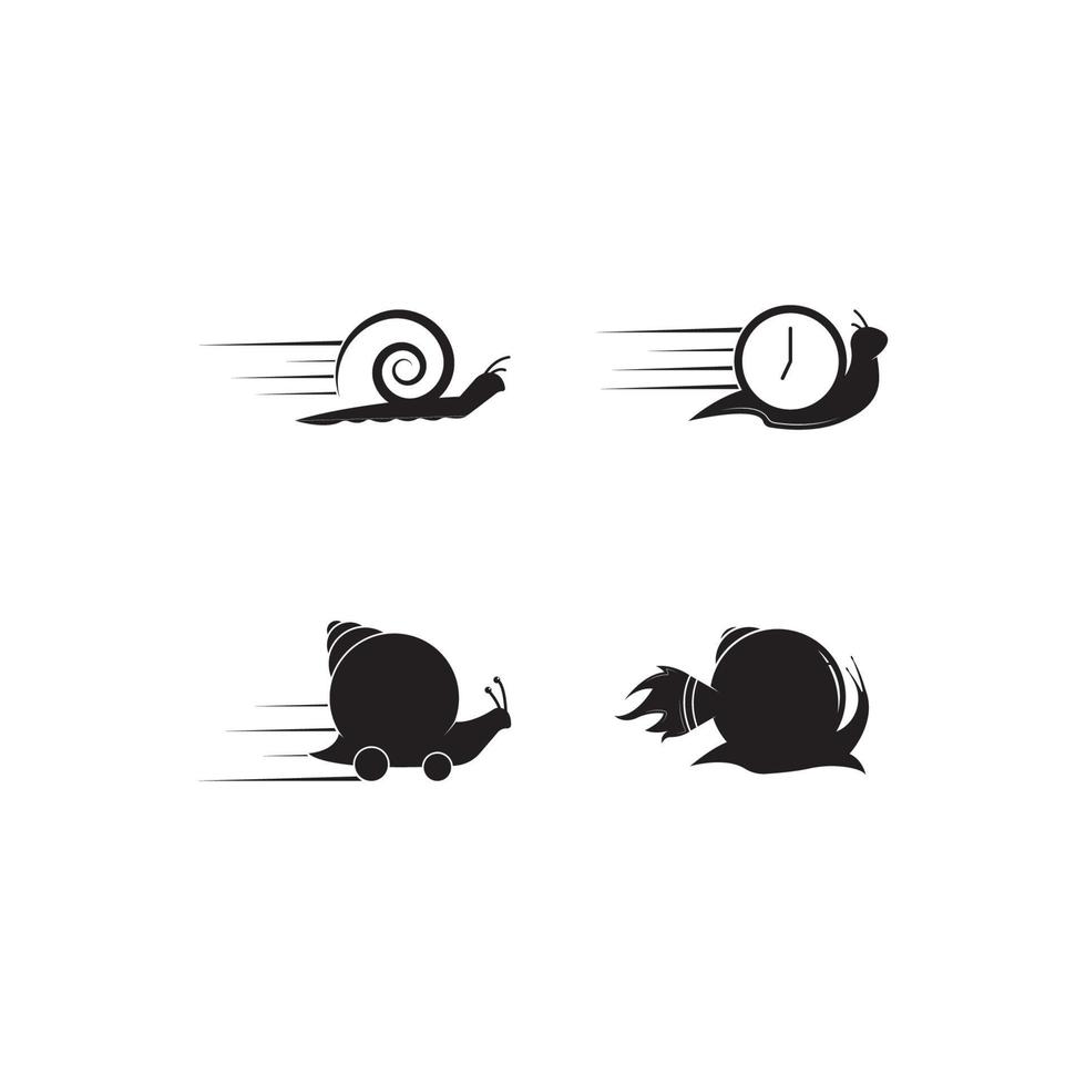Speed snail logo template vector