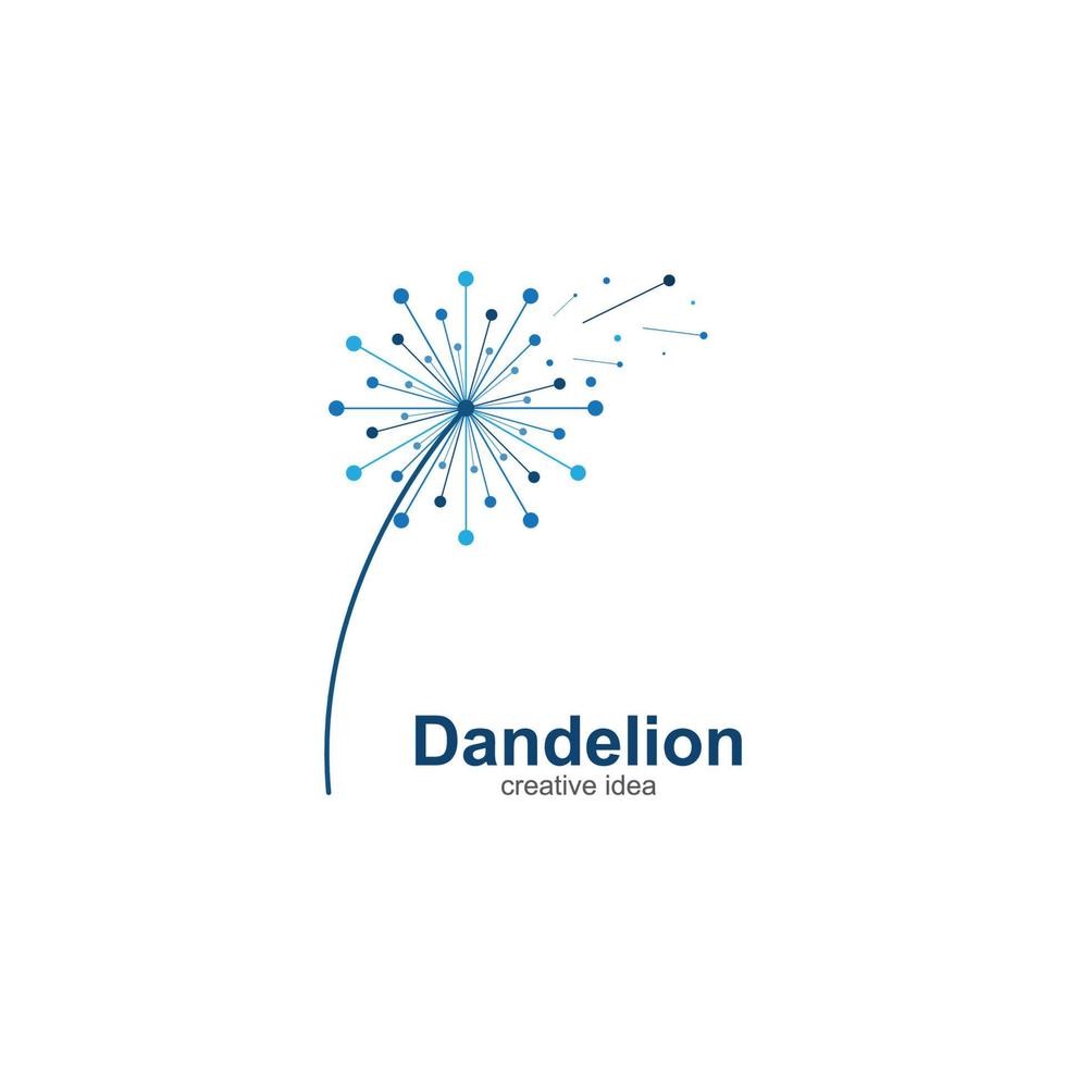 Dandelion flower logo vector