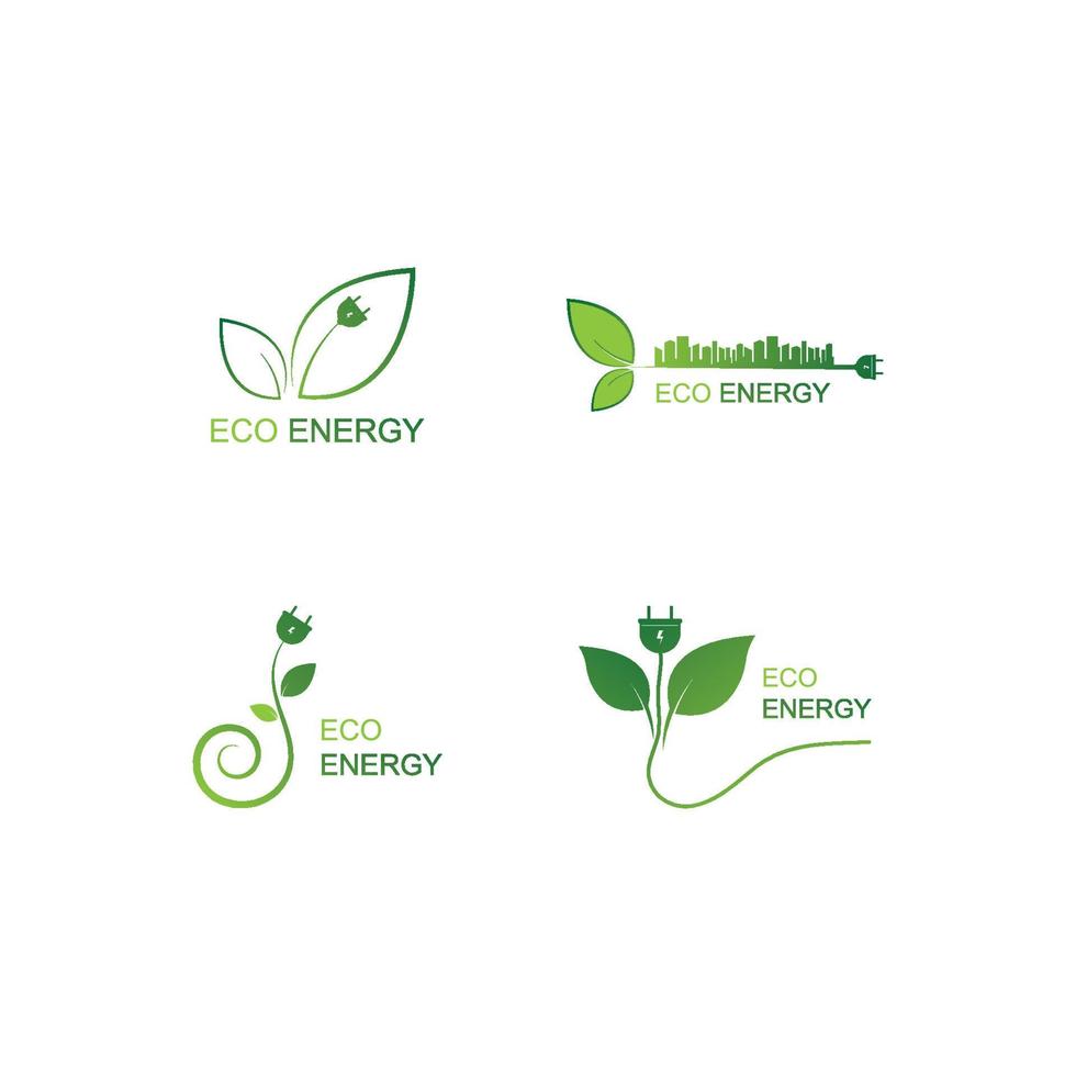 icono de vector de plantilla de logotipo de energía ecológica