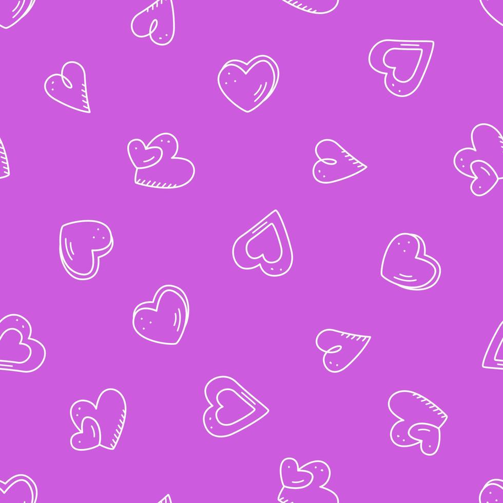 Seamless pattern of cute hearts, wallpaper background for Valentines day. Vector illustration, concept wedding, a celebration of love.