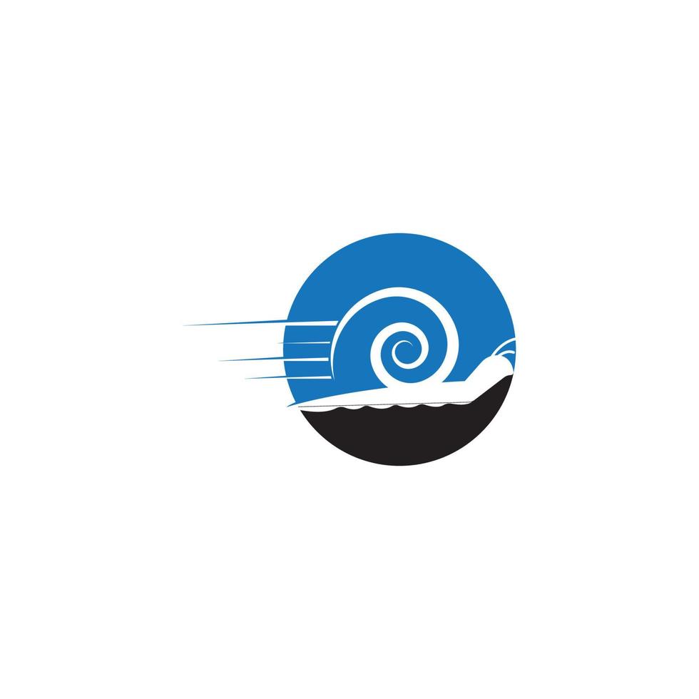 Speed snail logo template vector