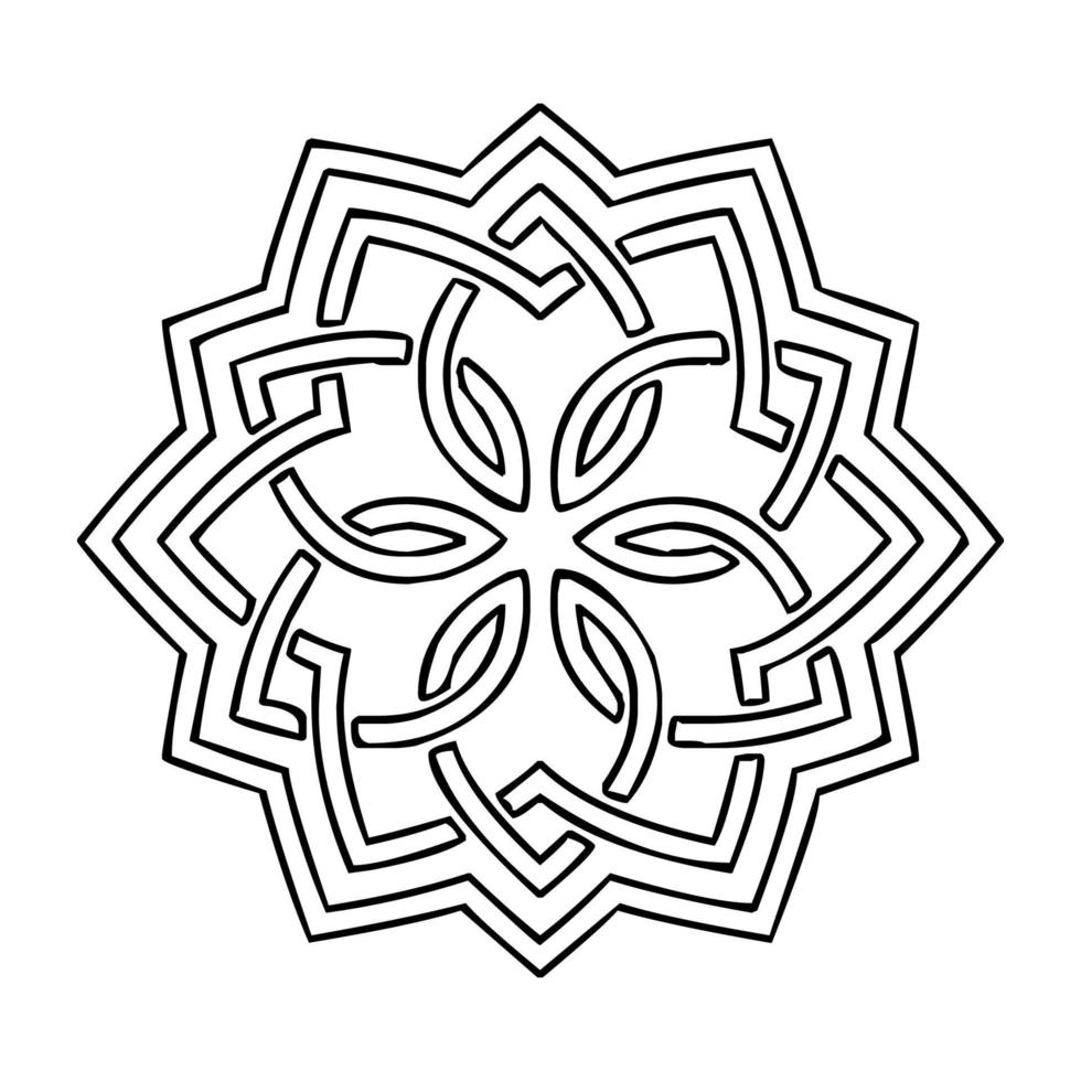 diseño de arte mandala aislado sobre fondo blanco. Ilustración de vector de diseño redondo ornamental circular.