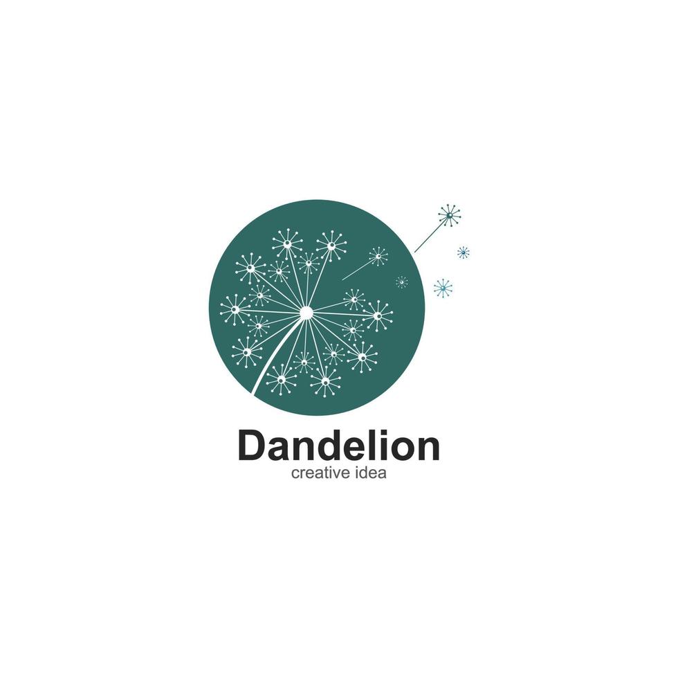 Dandelion flower logo vector