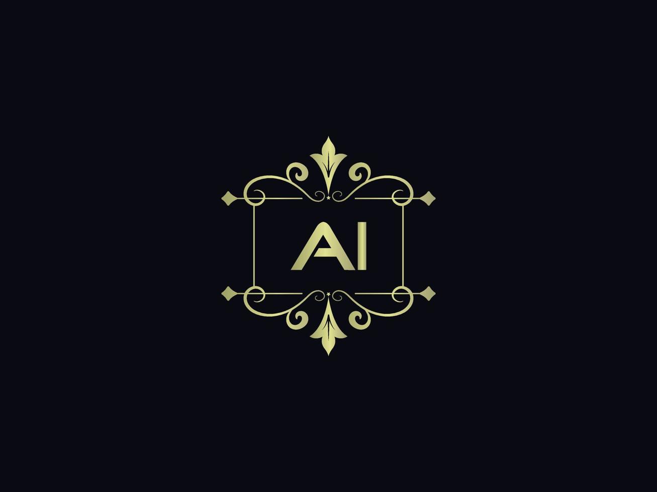 Initial Ai Logo Icon, Unique Ai Luxury Letter Logo Design vector