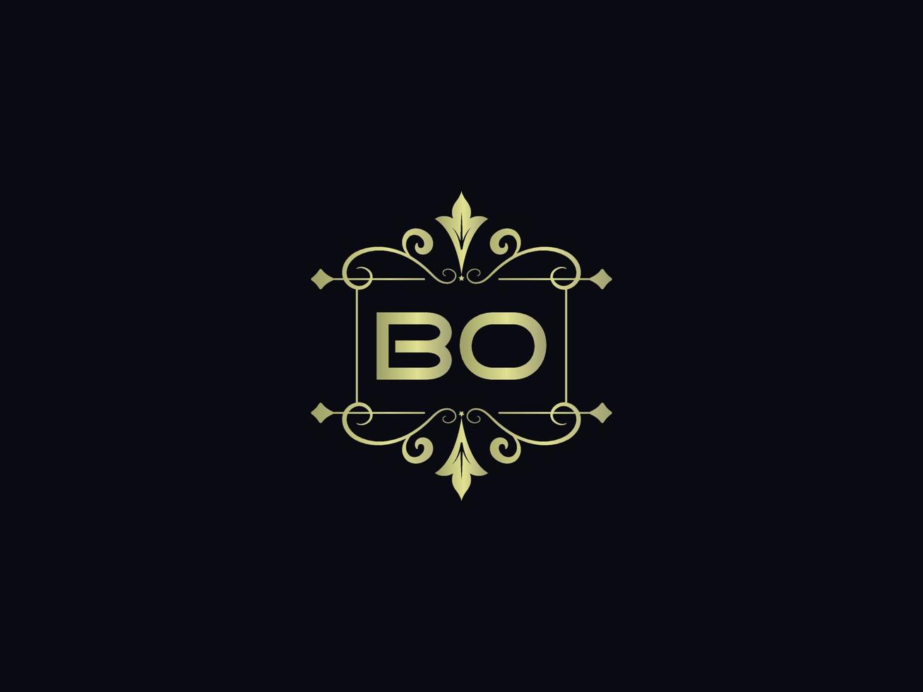 Letter Bo Logo Icon, Initial Bo Luxury Logo Letter Vector