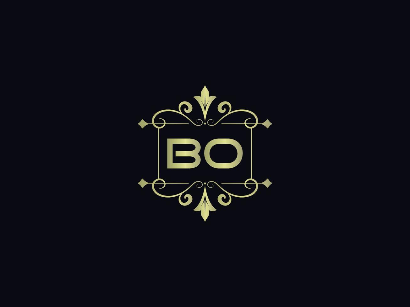 Letter Bo Logo Icon, Initial Bo Luxury Logo Letter Vector