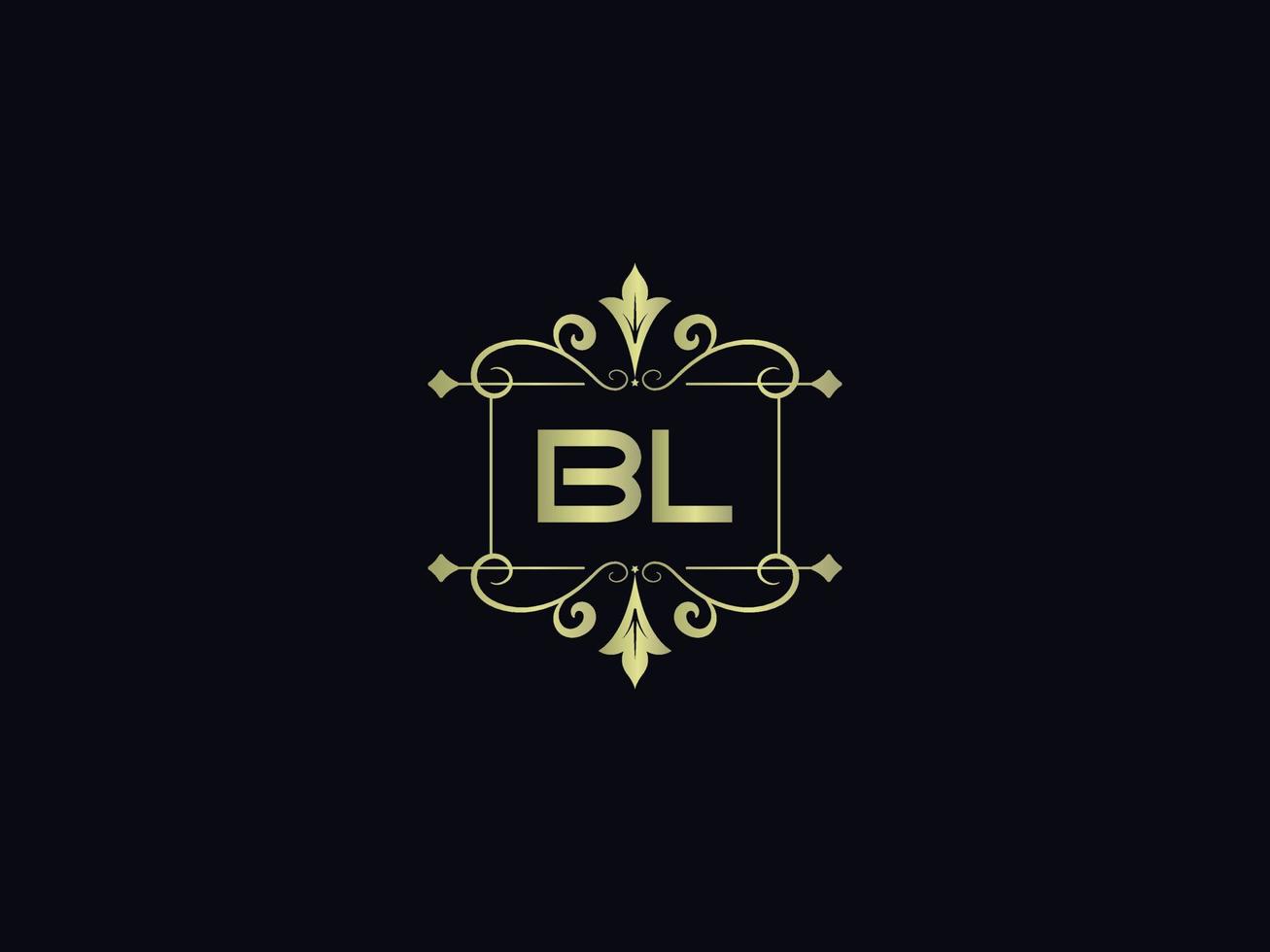 icono de logotipo de letra bl, vector de letra de logotipo de lujo bl inicial
