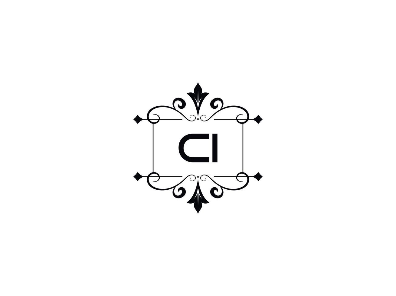 Creative Ci Logo Image, Monogram Ci Luxury Letter Design vector