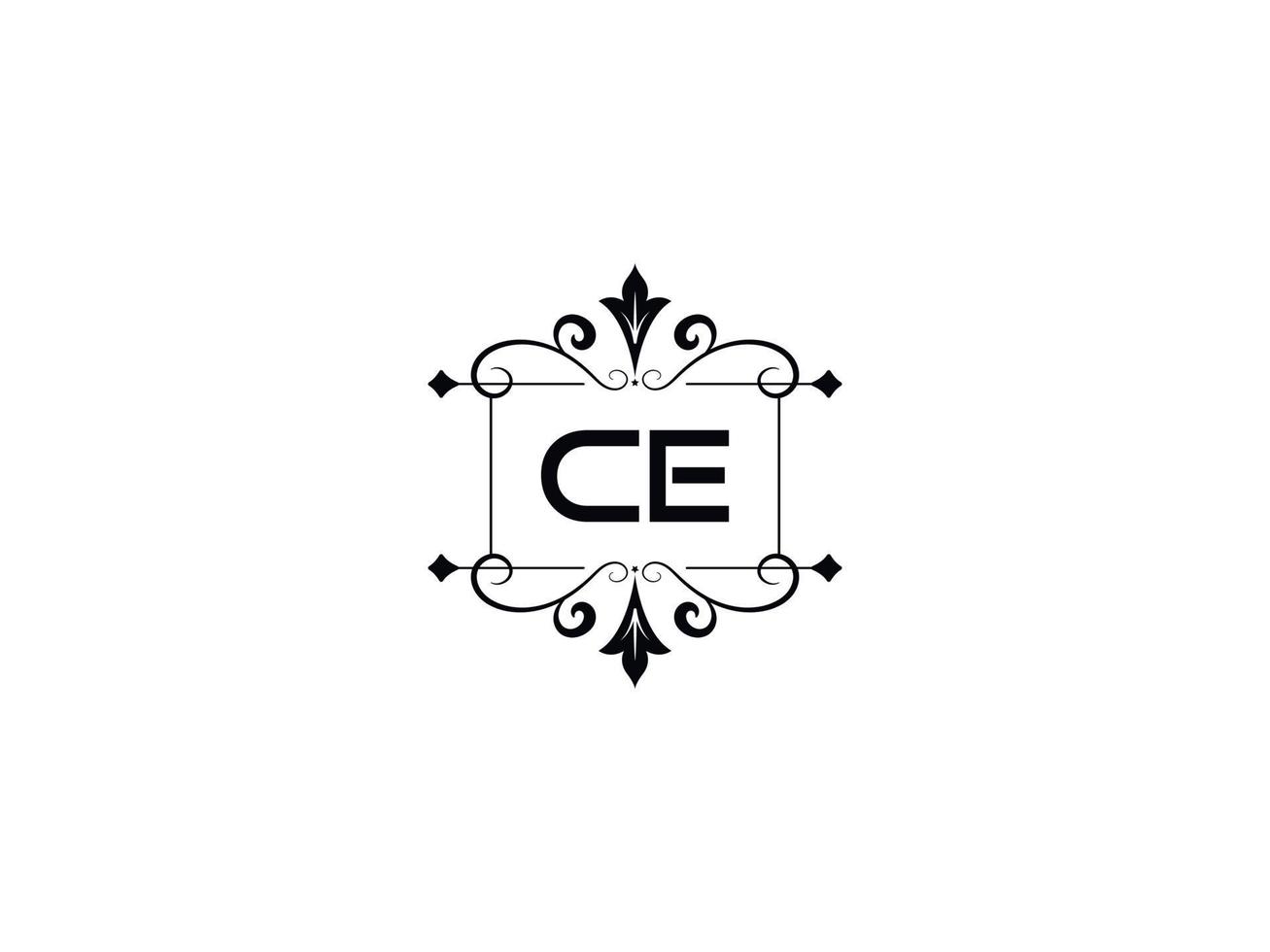 Creative Ce Logo Image, Monogram Ce Luxury Letter Design vector