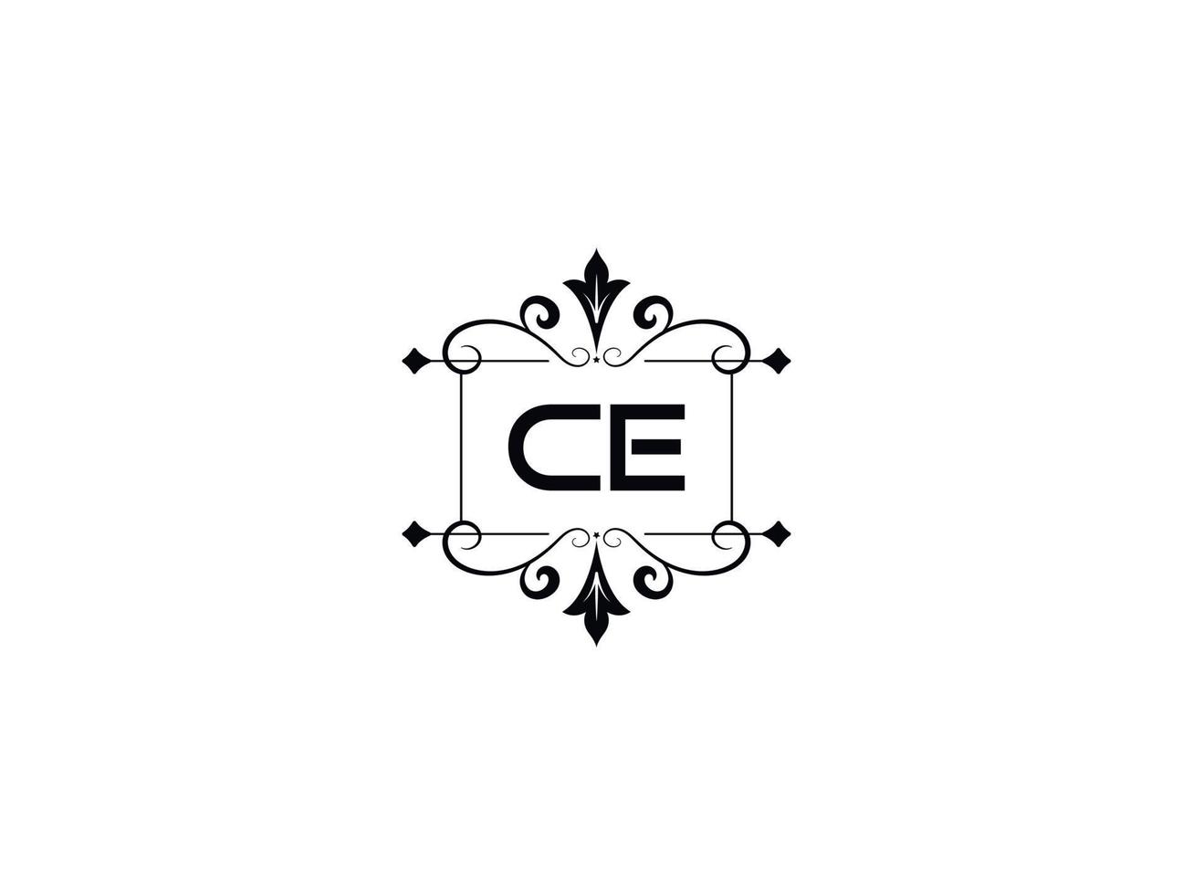 Creative Ce Logo Image, Monogram Ce Luxury Letter Design vector