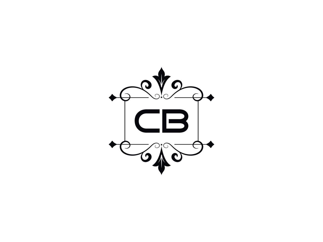 Creative Cb Logo Image, Monogram Cb Luxury Letter Design vector