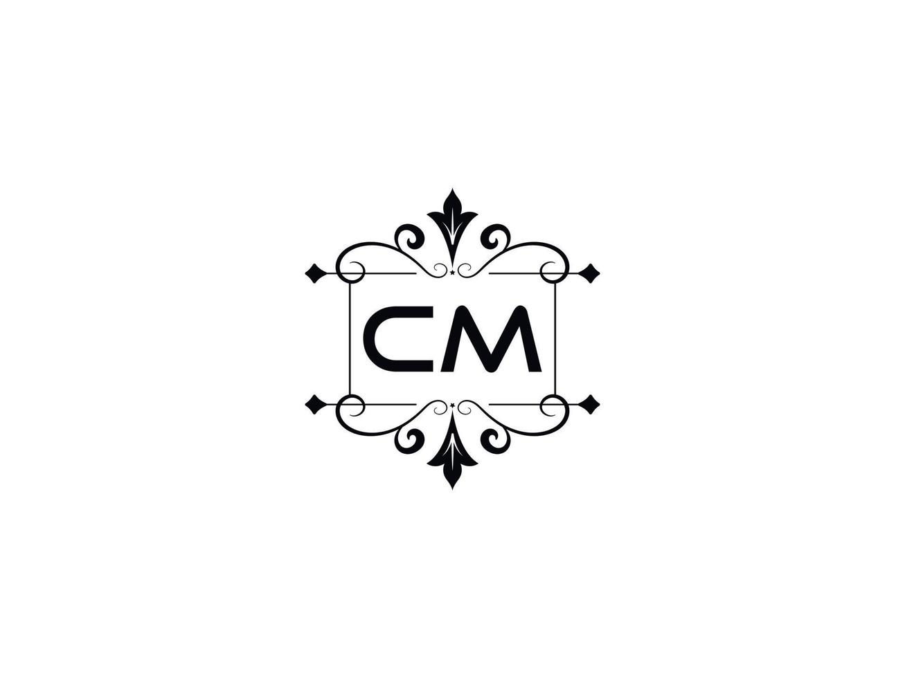 Creative Cm Logo Image, Monogram Cm Luxury Letter Design vector