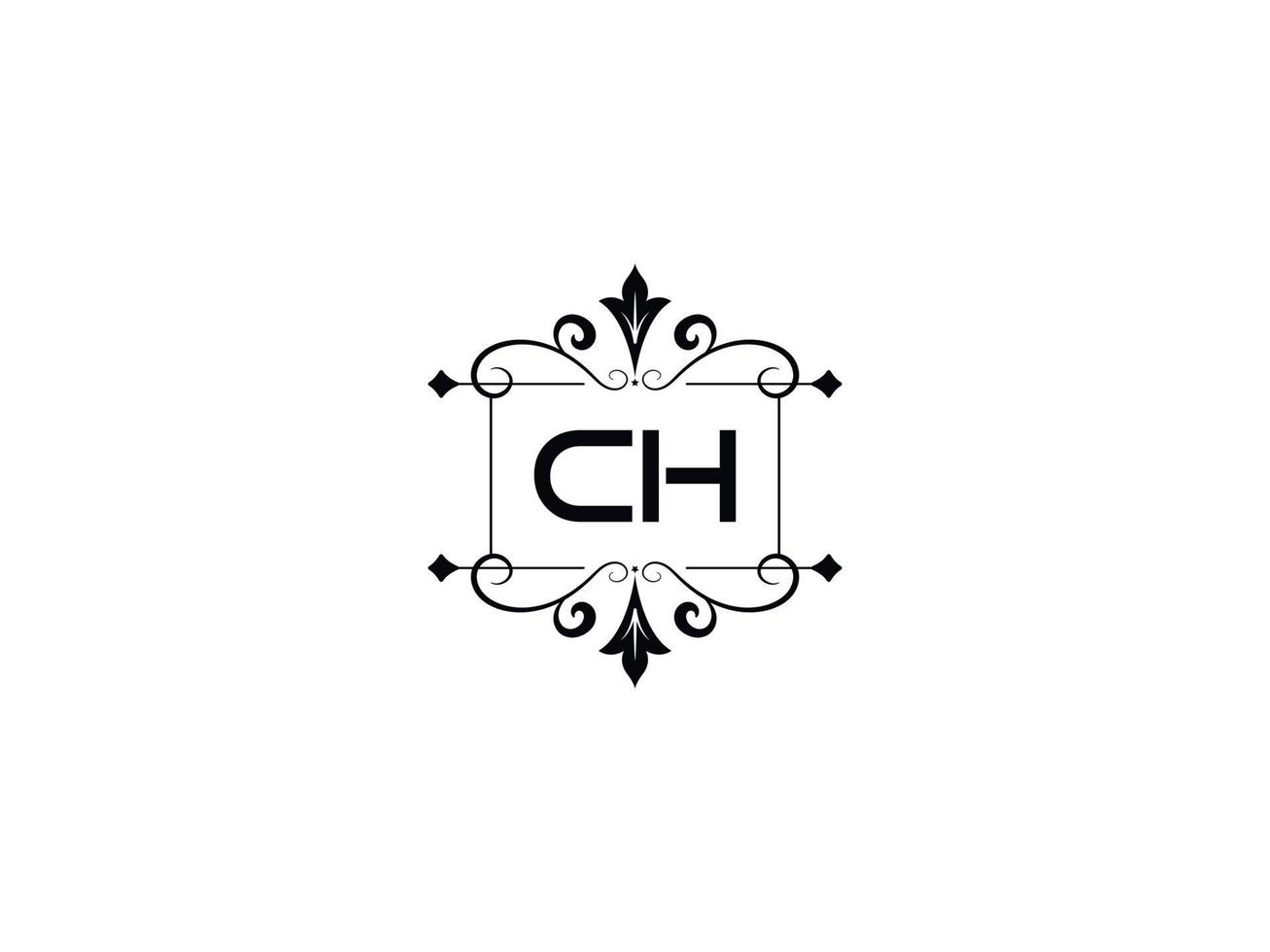 Creative Ch Logo Image, Monogram Ch Luxury Letter Design vector
