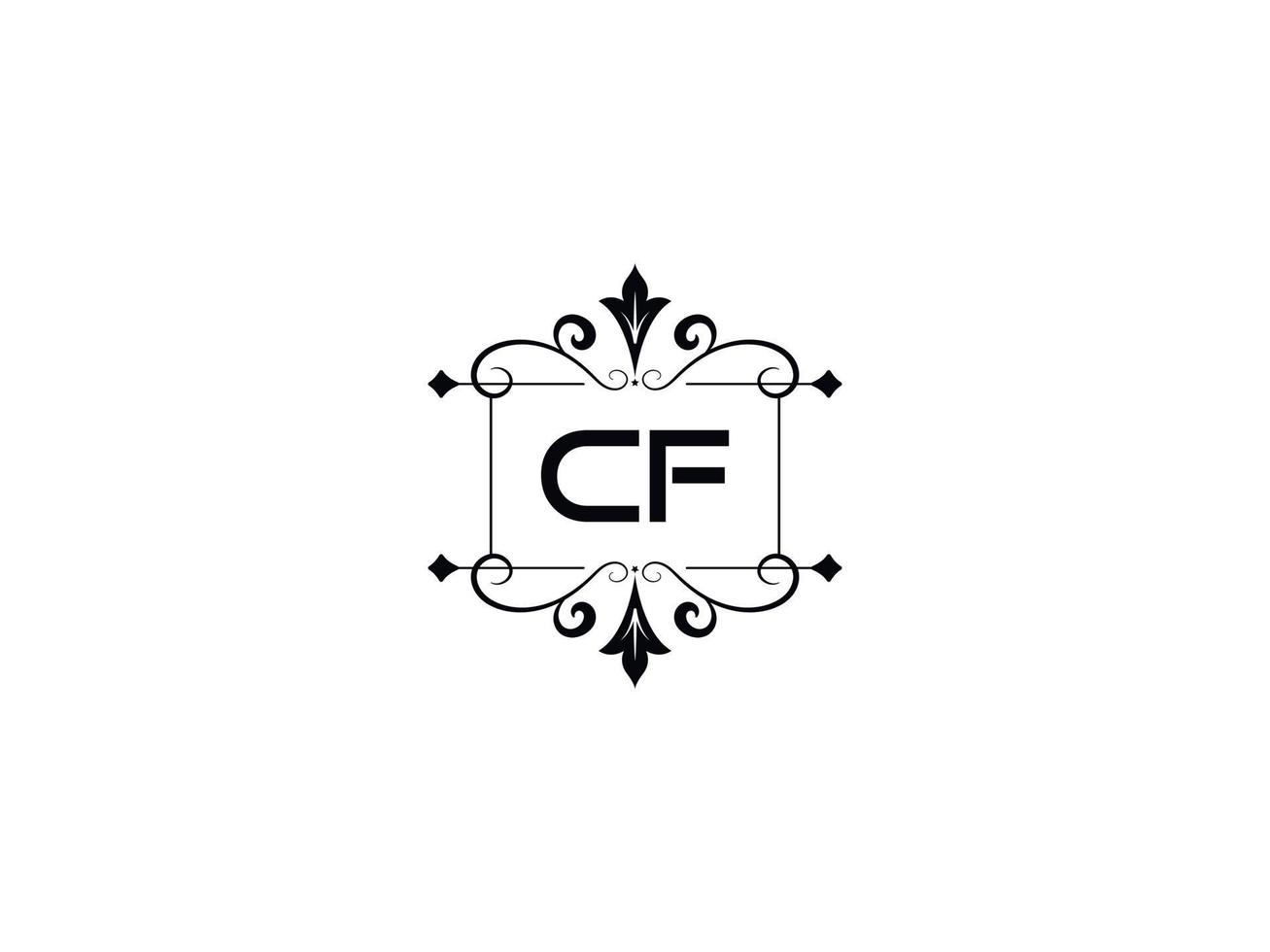 Creative Cf Logo Image, Monogram Cf Luxury Letter Design vector