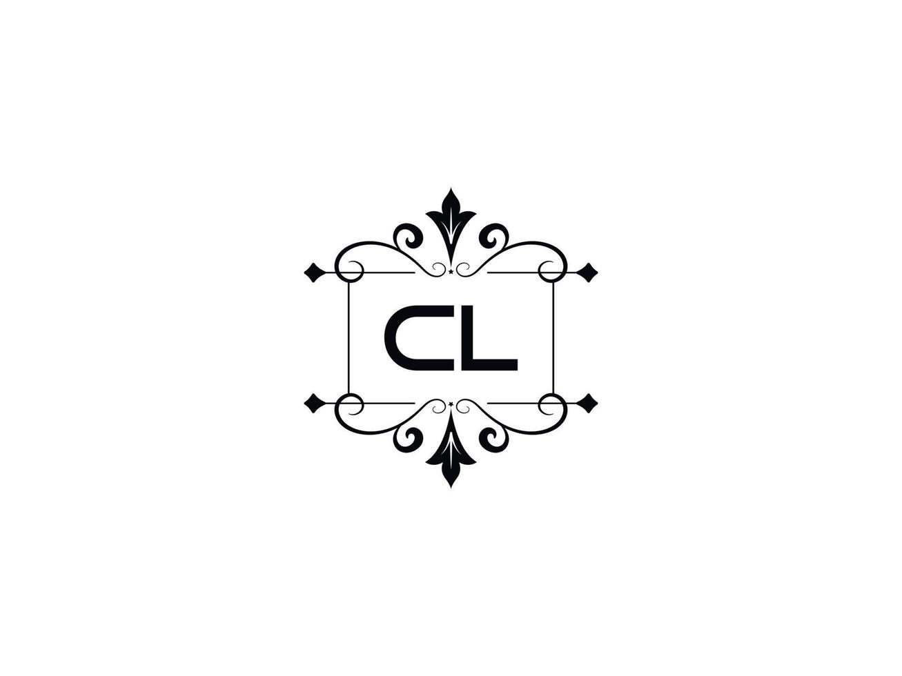 imagen de logotipo cl creativo, diseño de carta de lujo monograma cl vector