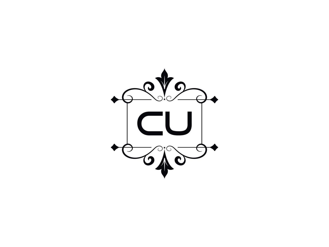 Creative Cu Logo Image, Monogram Cu Luxury Letter Design vector