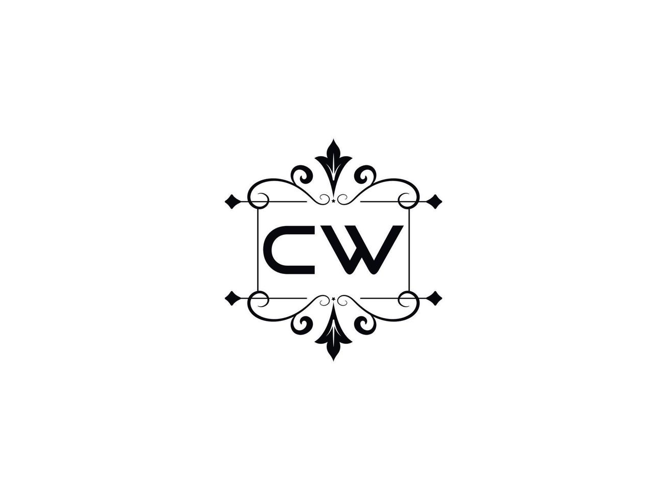 Creative Cw Logo Image, Monogram Cw Luxury Letter Design vector