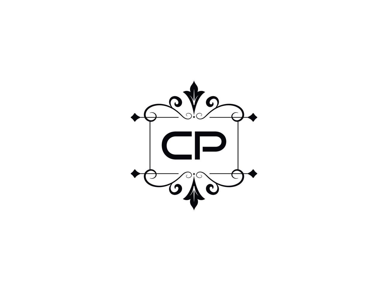 Creative Cp Logo Image, Monogram Cp Luxury Letter Design vector