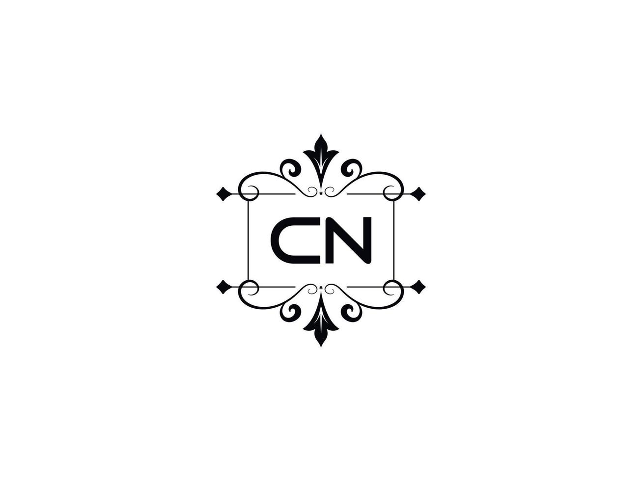 Creative Cn Logo Image, Monogram Cn Luxury Letter Design vector