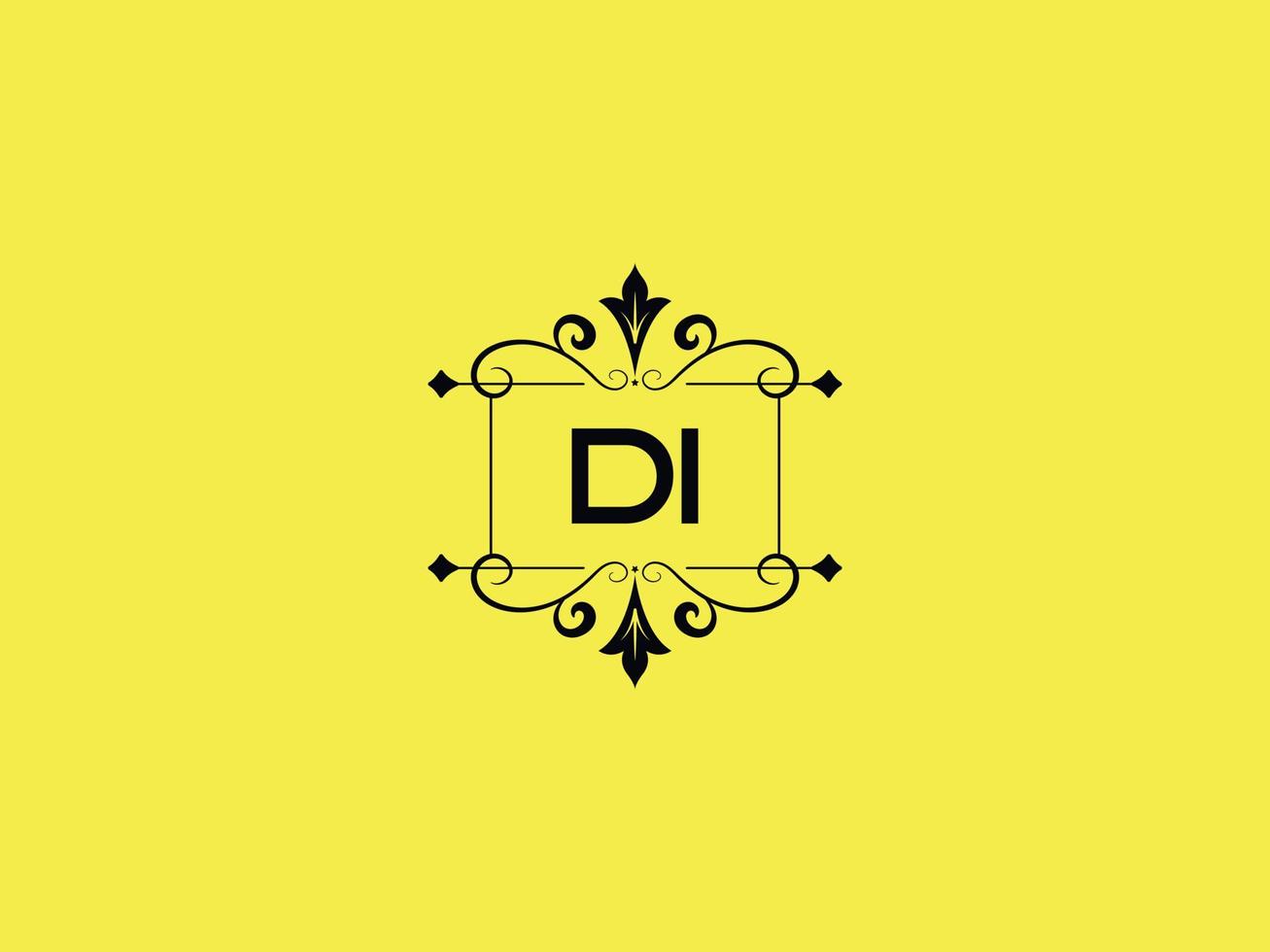 Colorful Di Logo Icon, Minimalist Di Luxury Letter Logo Stock vector