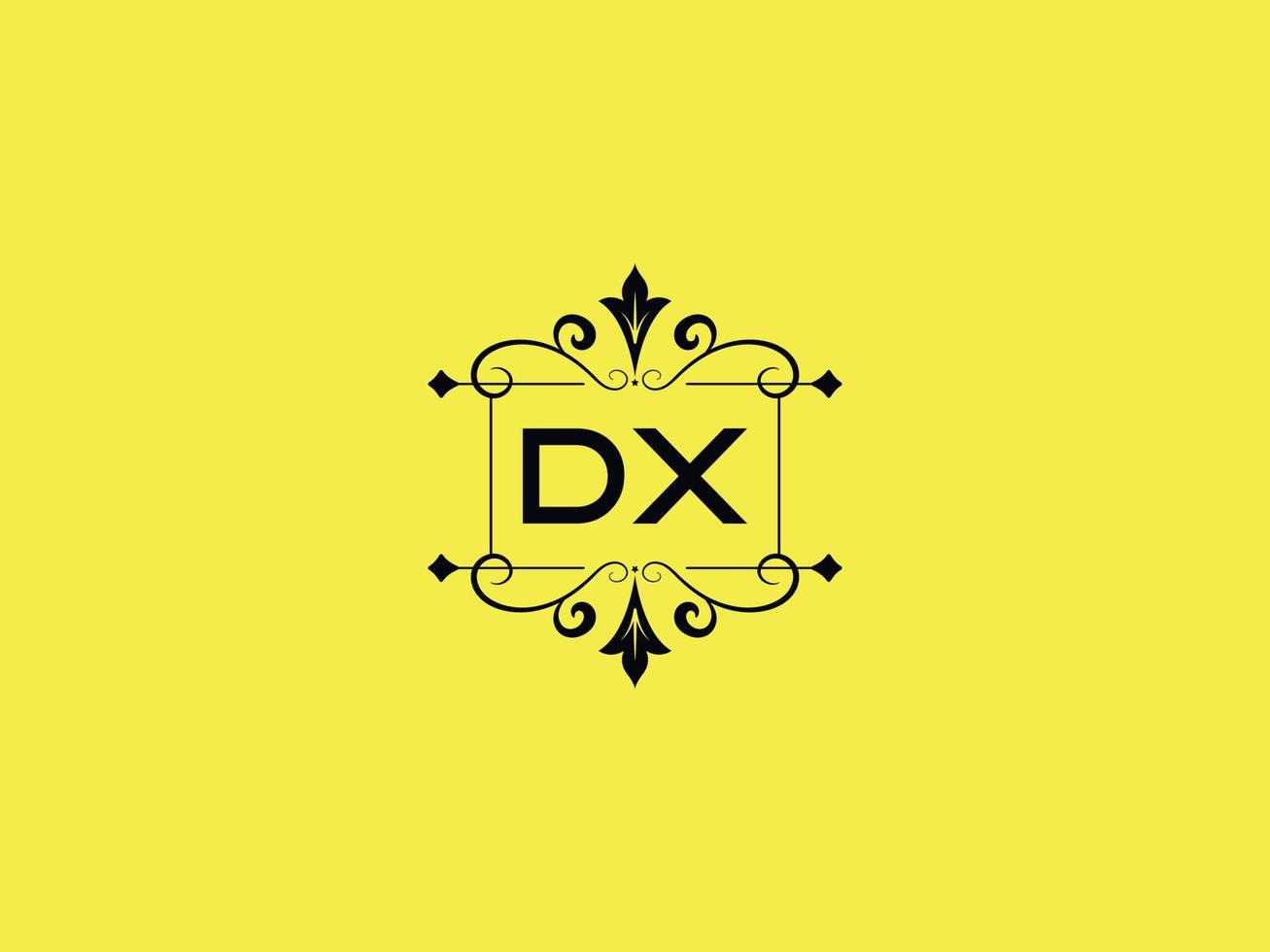 Colorful Dx Logo Icon, Minimalist Dx Luxury Letter Logo Stock vector