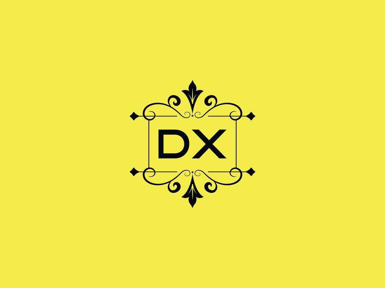 icono de logotipo dx colorido, logotipo de letra de lujo dx minimalista stock vector