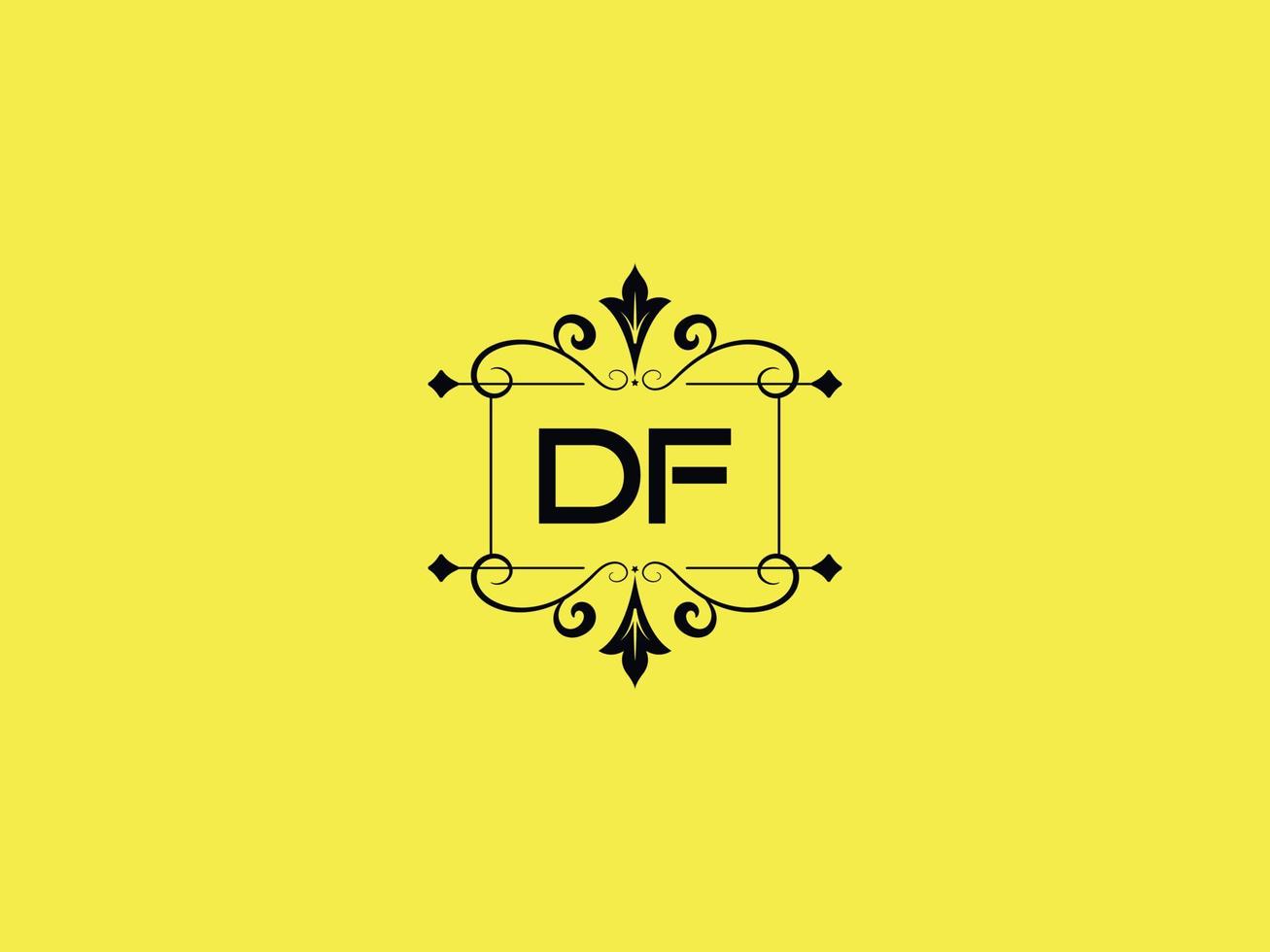icono de logotipo df colorido, stock de logotipo de letra de lujo df minimalista vector