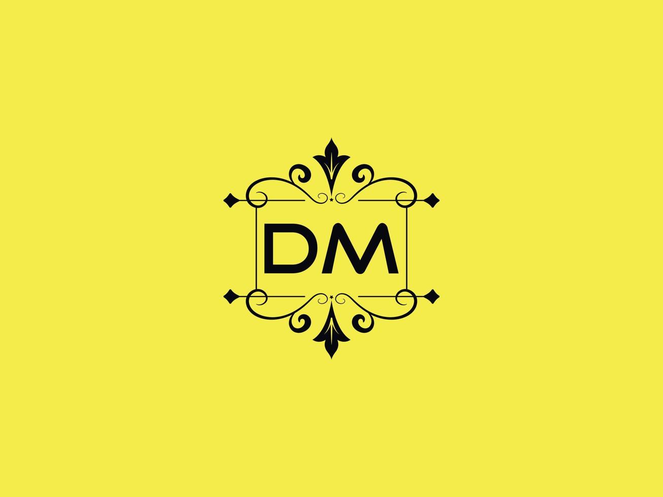 icono de logotipo dm colorido, stock de logotipo de letra de lujo dm minimalista vector