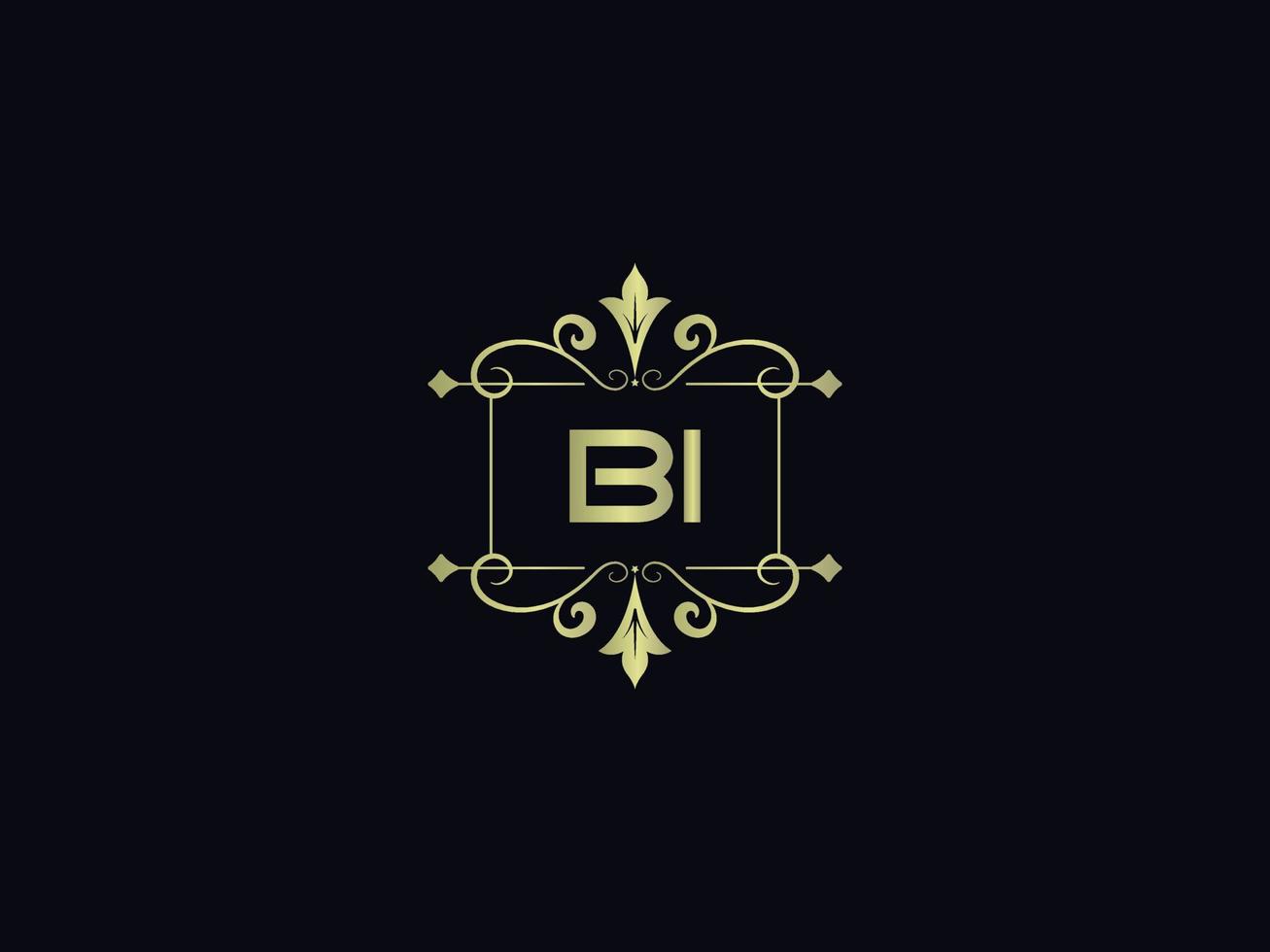 icono de logotipo de letra bi, vector de letra de logotipo de lujo bi inicial
