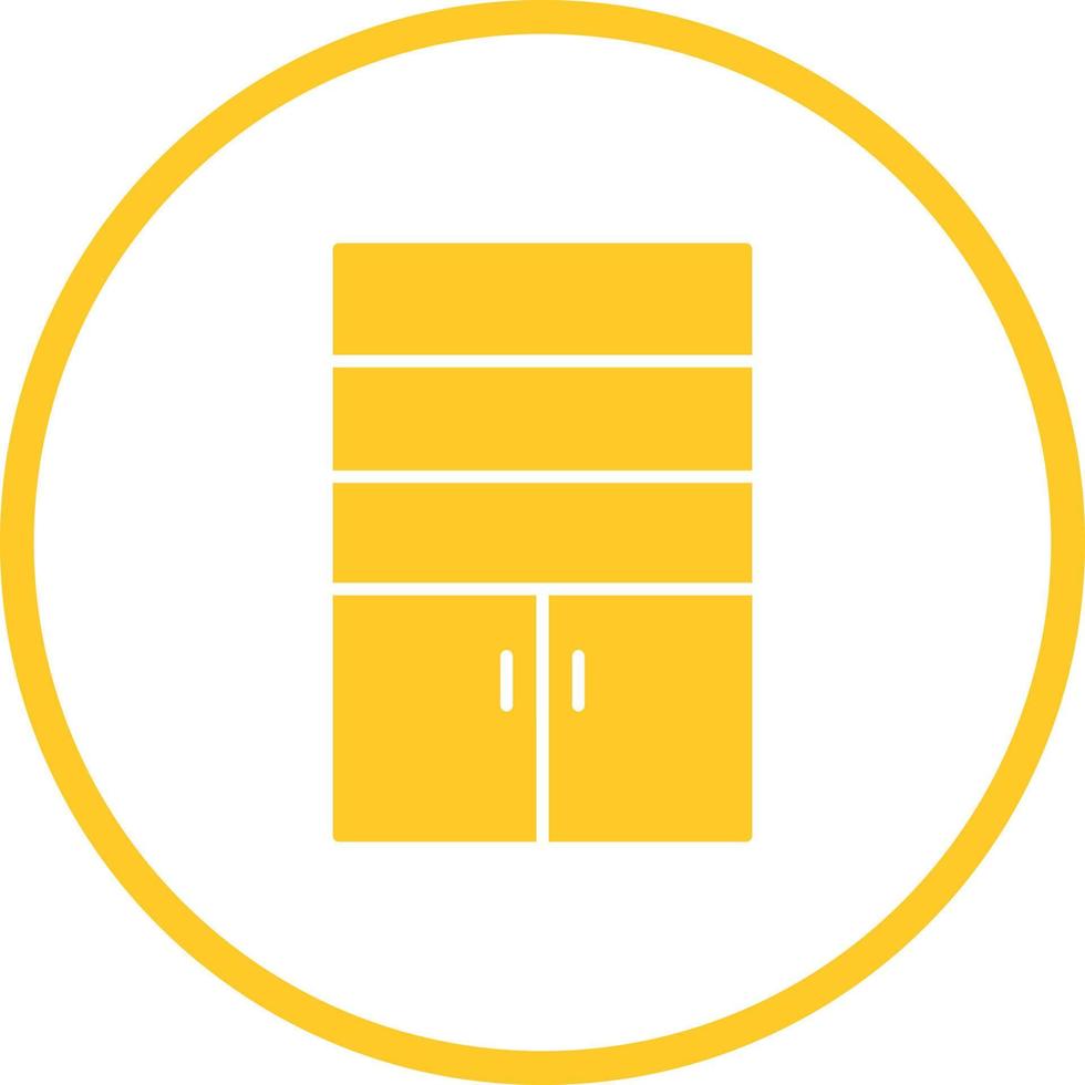 Cupboard with Shelves Vector Icon