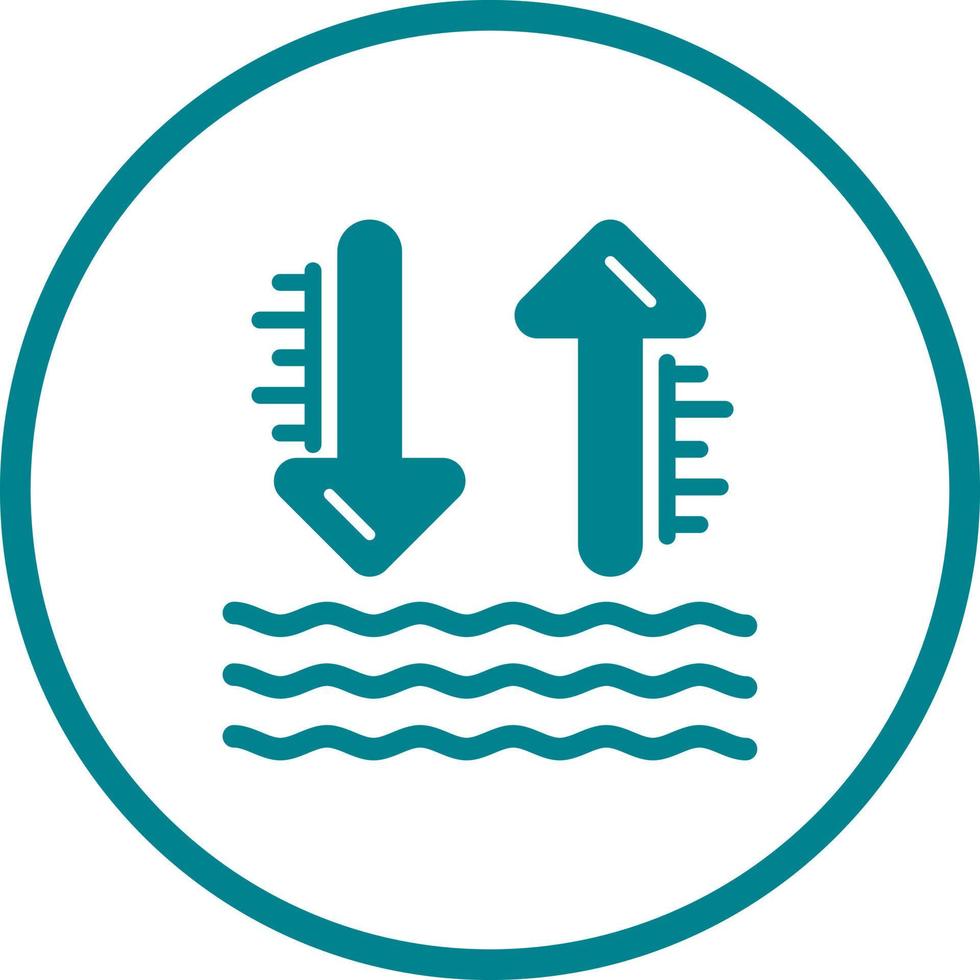 High Tide Glyph Round Circle Icon vector