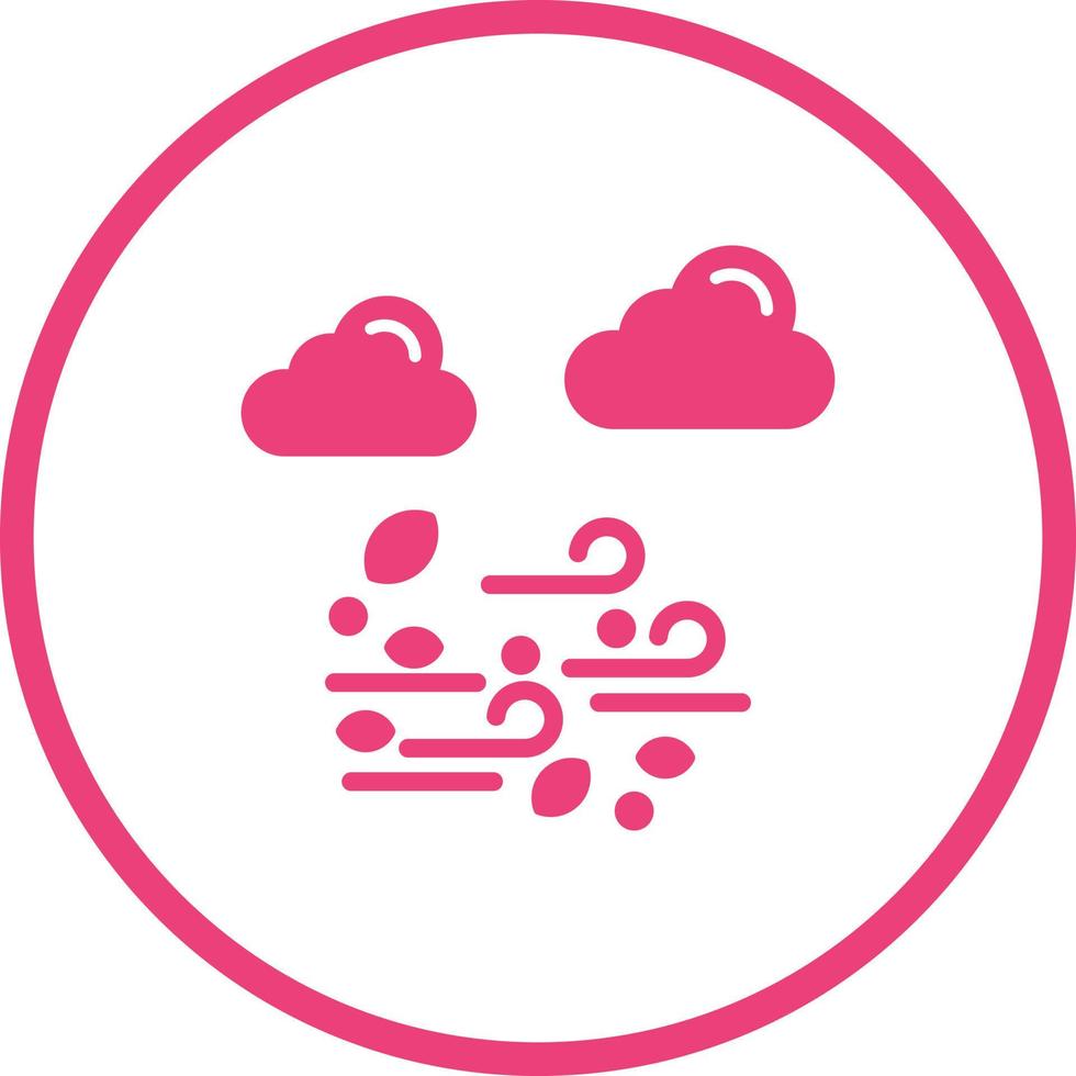 Wind Glyph Round Circle Icon vector