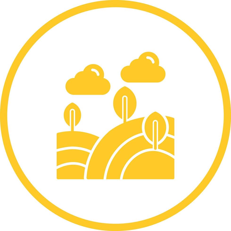 Field Glyph Round Circle Icon vector