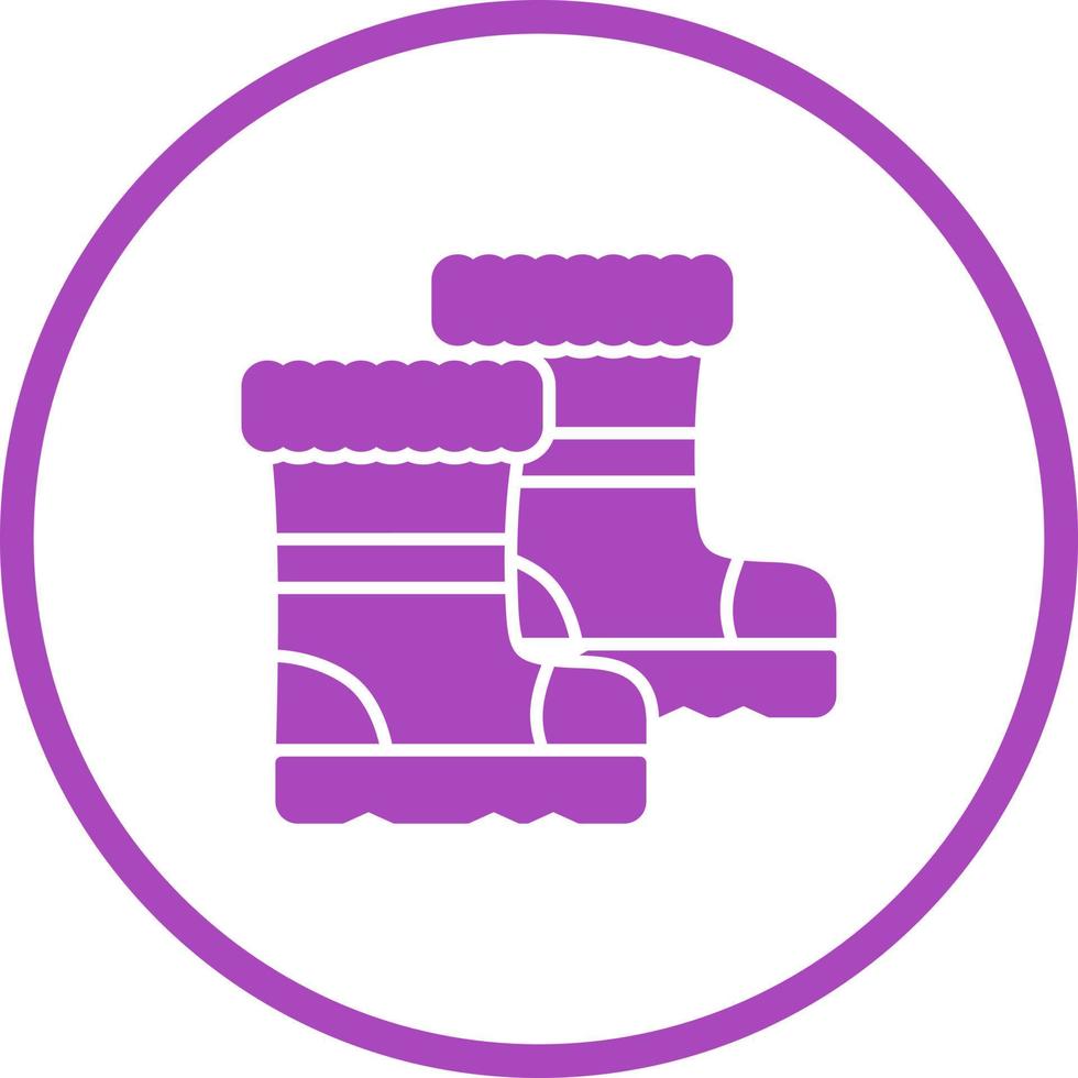 Rain Boots Glyph Round Circle Icon vector