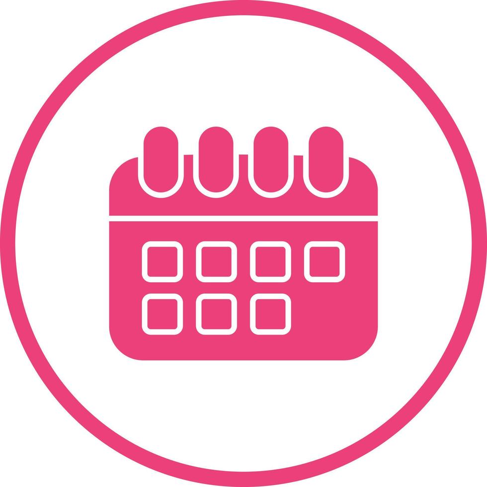 Calendar Glyph Round Circle Icon vector