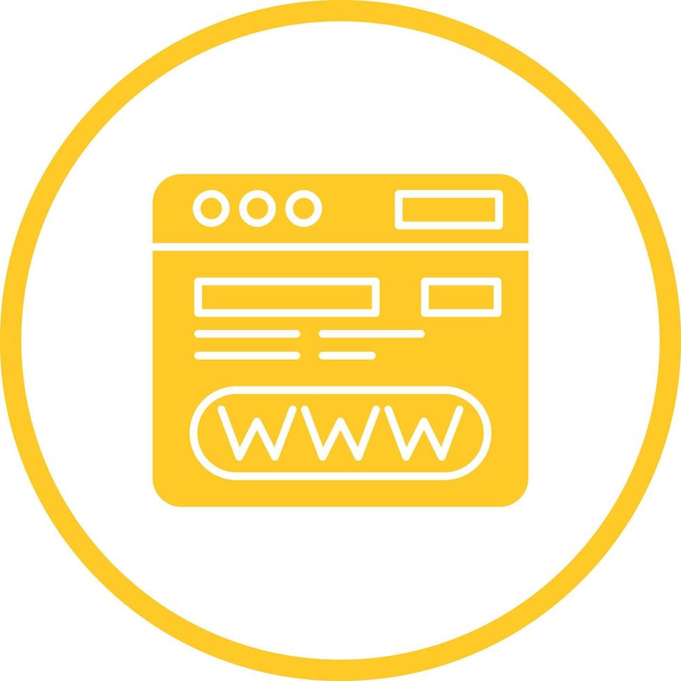 Browser Glyph Round Circle Icon vector