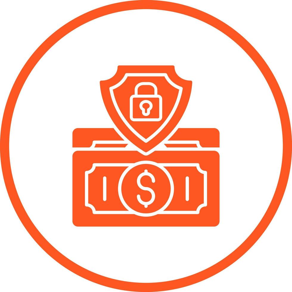 Money Protection Glyph Round Circle Icon vector
