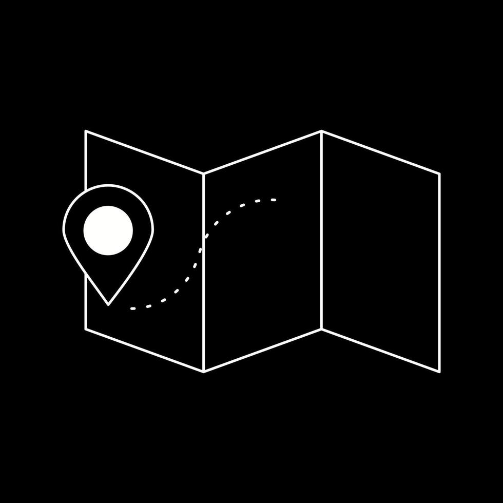 Mark places on map line icon vector
